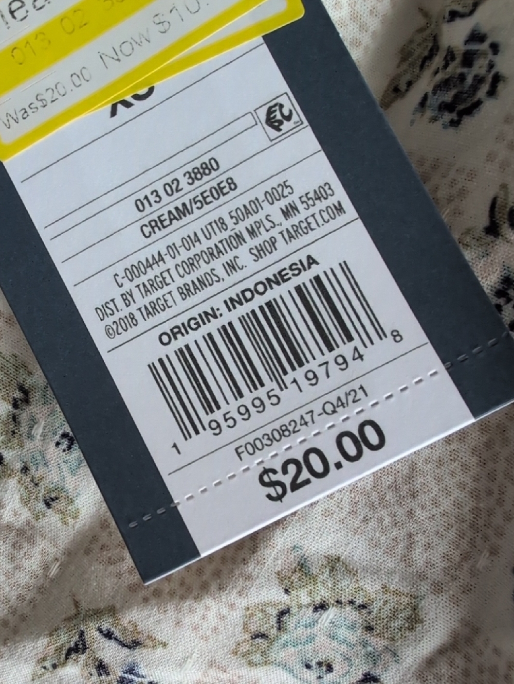 NWT Universal Thread Cream Floral  Long-Sleeve Peasant Top Shirt XS - Picture 8 of 9